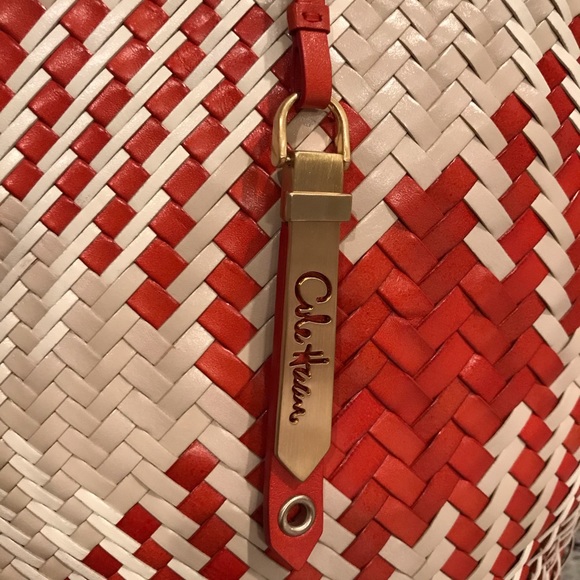 ✨NEW!✨Cole Haan✨Genevieve✨NWT! RARE Woven Leather Large Diamond Weave Bag - Picture 5 of 10